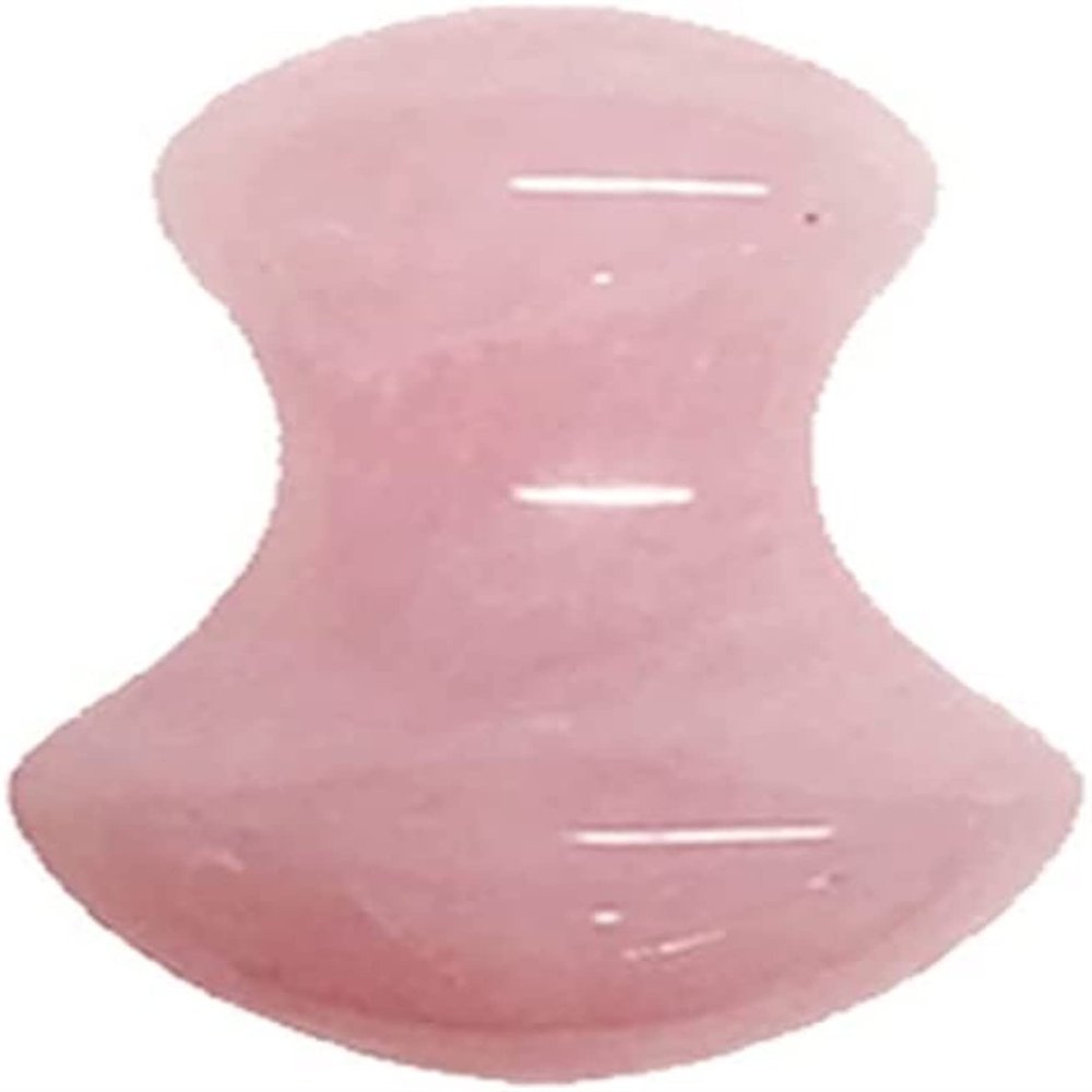BAKYAR Gua sha Scraper Board Rose Quartz Face Thin Massager Natural Stone Guasha Board Jade Roller Pink Crystal Facial Scraper Jade Facial Roller Set Massage Tool Set (Color : Guasha B)