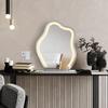 Vanity Mirror with LED Lights, 360 Rotation Tabletop Makeup Mirror with Touch Control, 3 Light Modes and Adjustable Brightness, Hollywood Cloud Shape Mirror, Tabletop Mirror with Magnification view 2