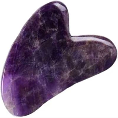 Amethyst Rough Stone Amethyst Gouache Scraper Gua Sha Massage Tool Jade Roller Face Massager Lifting Anti-Wrinkle Beauty Skin Care Gouache Stone Set (Color : Type 5)