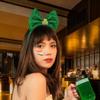 Outyua St Patricks Day Headband Shamrock Green Bow Headbands Sequin Hair Hoops Irish Accessories for Women Costume Party Favor (Green Bow1) view 3