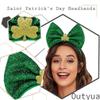 Outyua St Patricks Day Headband Shamrock Green Bow Headbands Sequin Hair Hoops Irish Accessories for Women Costume Party Favor (Green Bow1) view 4