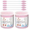 HOMEFOX Pink Cotton Swabs Spiral Pointed - 400 Count Organic Cotton Buds Double Side Tightly Wrapped Precision Cotton Tips Paper Stick Soft Gentle Lint-Free Cruelty-Free, Spiral & Pointy (Pink) view 1