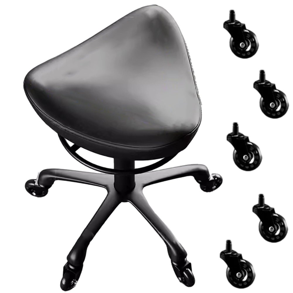 SAYOBO Ergonomic Saddle Hygienist Chair with 5 Wheels, Comfortable Lift Rolling Stool Chair, Professional Swivel Salon Tattoo Seat for Bar Studio