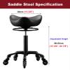 SAYOBO Ergonomic Saddle Hygienist Chair with 5 Wheels, Comfortable Lift Rolling Stool Chair, Professional Swivel Salon Tattoo Seat for Bar Studio view 3