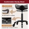SAYOBO Ergonomic Saddle Hygienist Chair with 5 Wheels, Comfortable Lift Rolling Stool Chair, Professional Swivel Salon Tattoo Seat for Bar Studio view 4
