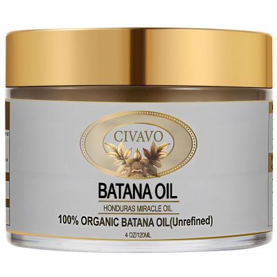 Civavo Organic Batana Oil Hair Mask - 100% Pure Nourishing Pressed Oil for Anti-Hair Loss, Repairs Damaged Hair & Skin (4 oz)