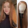 BTWTRY Strawberry Blonde Wig Long Straight Strawberry Blonde Lace Front Synthetic Wigs Pre Plucked Natural Hairline for Black Women Heat Resistant Fiber Hair Cosplay Daily Wear Wig (Strawberry Blonde) view 1