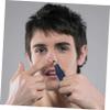 Beavorty 2sets Electric Manual Nose Hair Trimmer for Women Men Portable Eyebrow Nose Hair Shaving Machine Blue Painless Removal for Cheeks Chin Upper Lip view 3