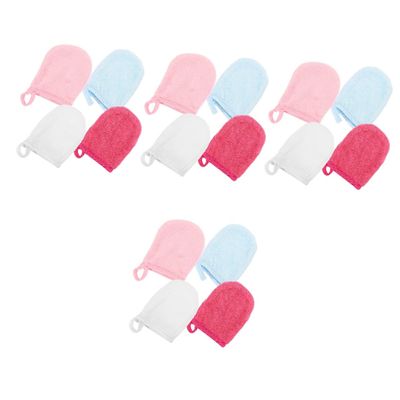 DOITOOL 16pcs Makeup Remover Mitts Reusable Cleaning Gloves Face Cleaning Mitts for Oil Cleanser Face