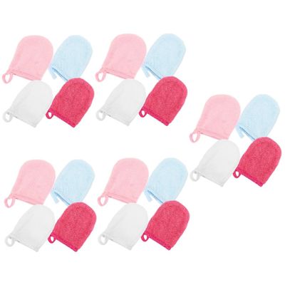 DOITOOL 20pcs Efficient Facial Cleaning Gloves Makeup Remover Mitts Made of Soft Microfiber for Pore Cleaning Sleep Mask Facial Gloves Practical Mitts
