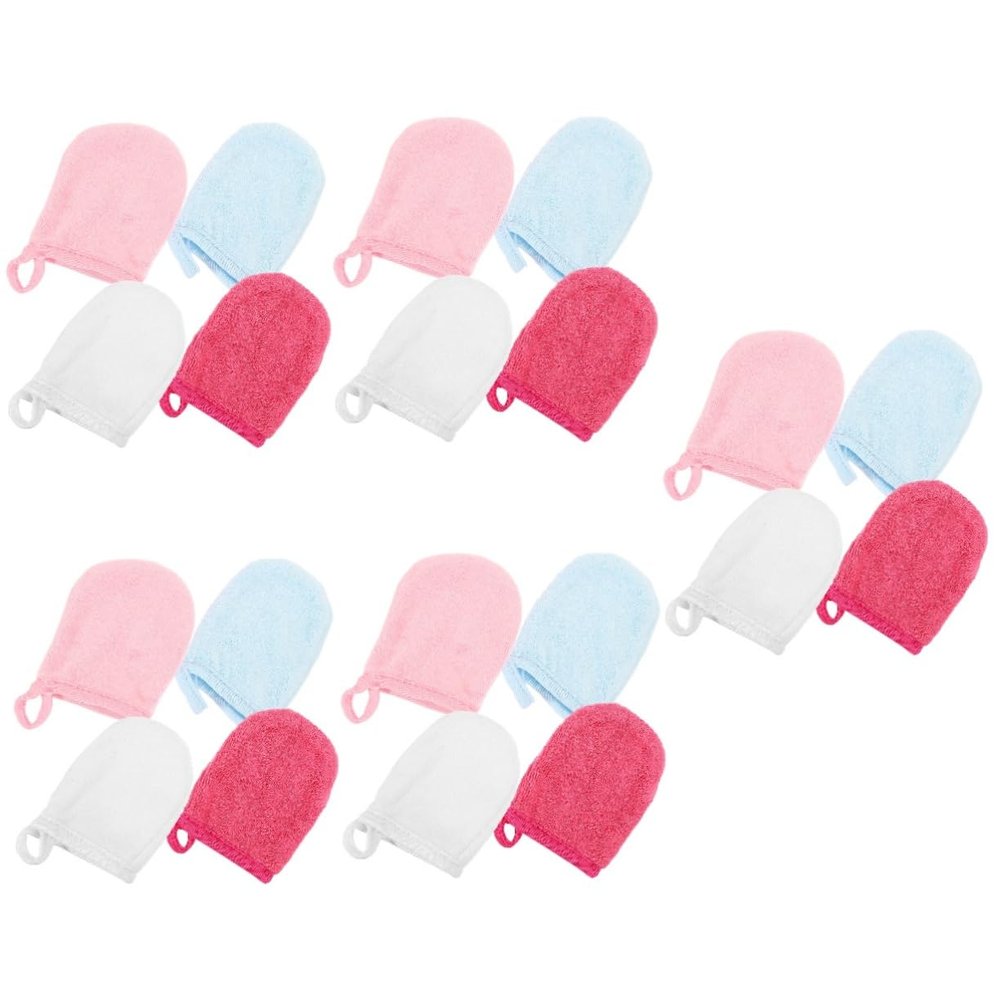 DOITOOL 20pcs Efficient Facial Cleaning Gloves Makeup Remover Mitts Made of Soft Microfiber for Pore Cleaning Sleep Mask Facial Gloves Practical Mitts
