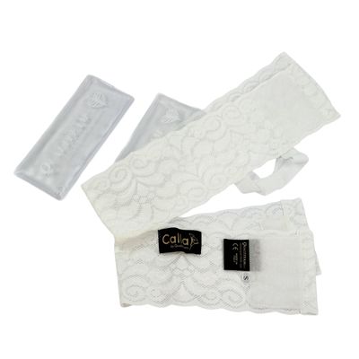 Calla Lace Chin & Cheek Compression with Neck Band and Gel Packs for Cold Treatment (White, M)