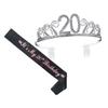 DOITOOL 1set Birthday Rhinestone Sash Elegant Hair Comb and Birthday Etiquette Belt for Celebrating Style view 1