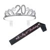 DOITOOL 1set Birthday Rhinestone Sash Elegant Hair Comb and Birthday Etiquette Belt for Celebrating Style view 2