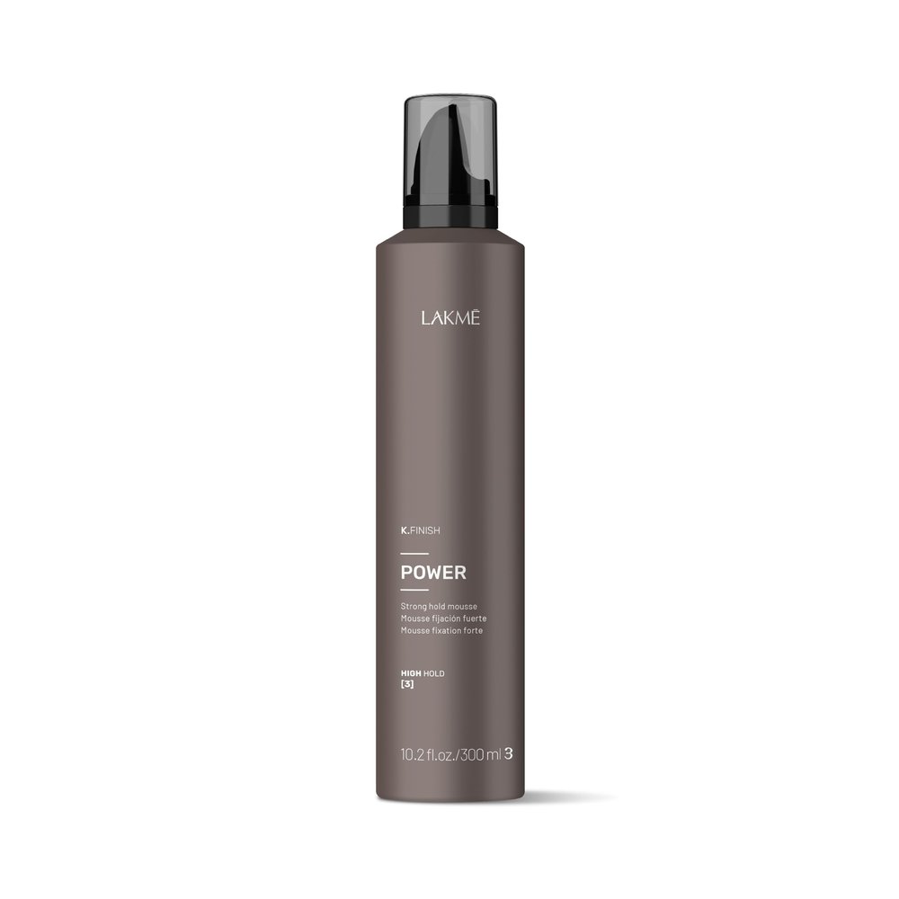 LAKM K.Finish Power Strong Hold Hair Mousse, Volumizing Mousse, Extreme Hold, Frizz Control, 10.2 Fl Oz