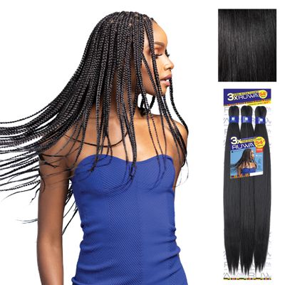 Sensationnel Ruwa Prestretched Braiding Hair-3X 54 Inch,2 pack 1 JETBLACK