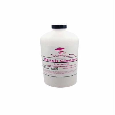 Extravaganza Nails Liquid Brush Cleaner Solution 32oz Limpia Pinceles liquido, pink