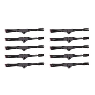 10pcs Eyebrow Brush Eyebrows Comb Foldable Brow Brushes Double Head Pencil Eye Liner Tools Eyebrow Makeup Tool, Black