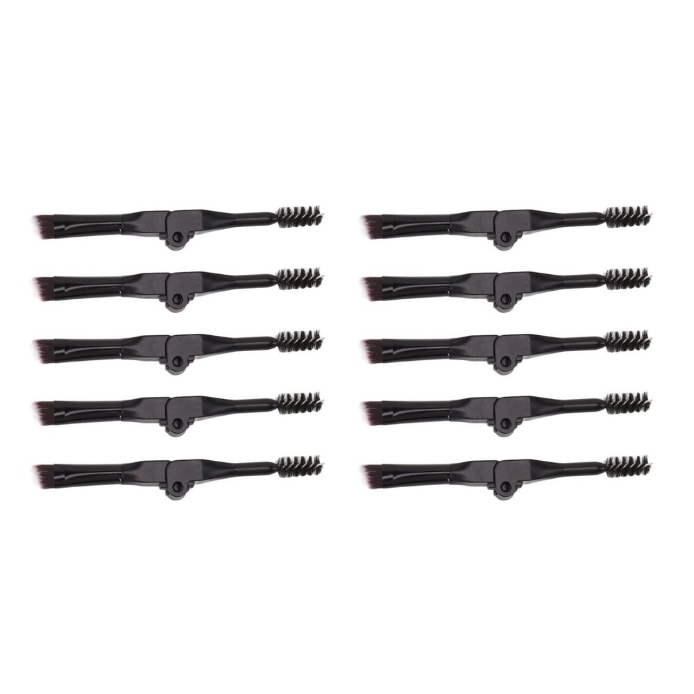 10pcs Eyebrow Brush Eyebrows Comb Foldable Brow Brushes Double Head Pencil Eye Liner Tools Eyebrow Makeup Tool, Black