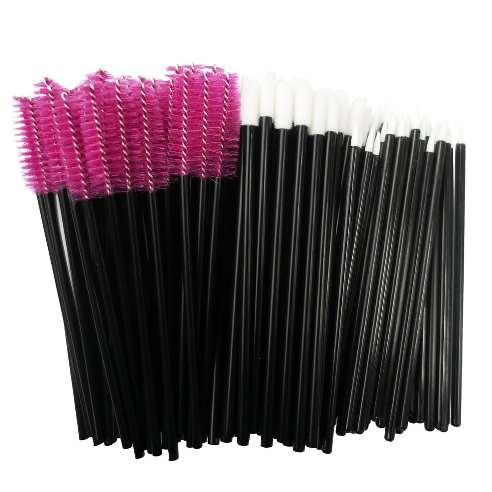 Lifextol 150pc Eyelash Brush Lip Brush Disposable Eyeliner Brushes, Disposable Mascara Wands Eyebrow Brush Eyelash Spoolies for Eyelash Extensions, Disposable Makeup Applicator Kit I