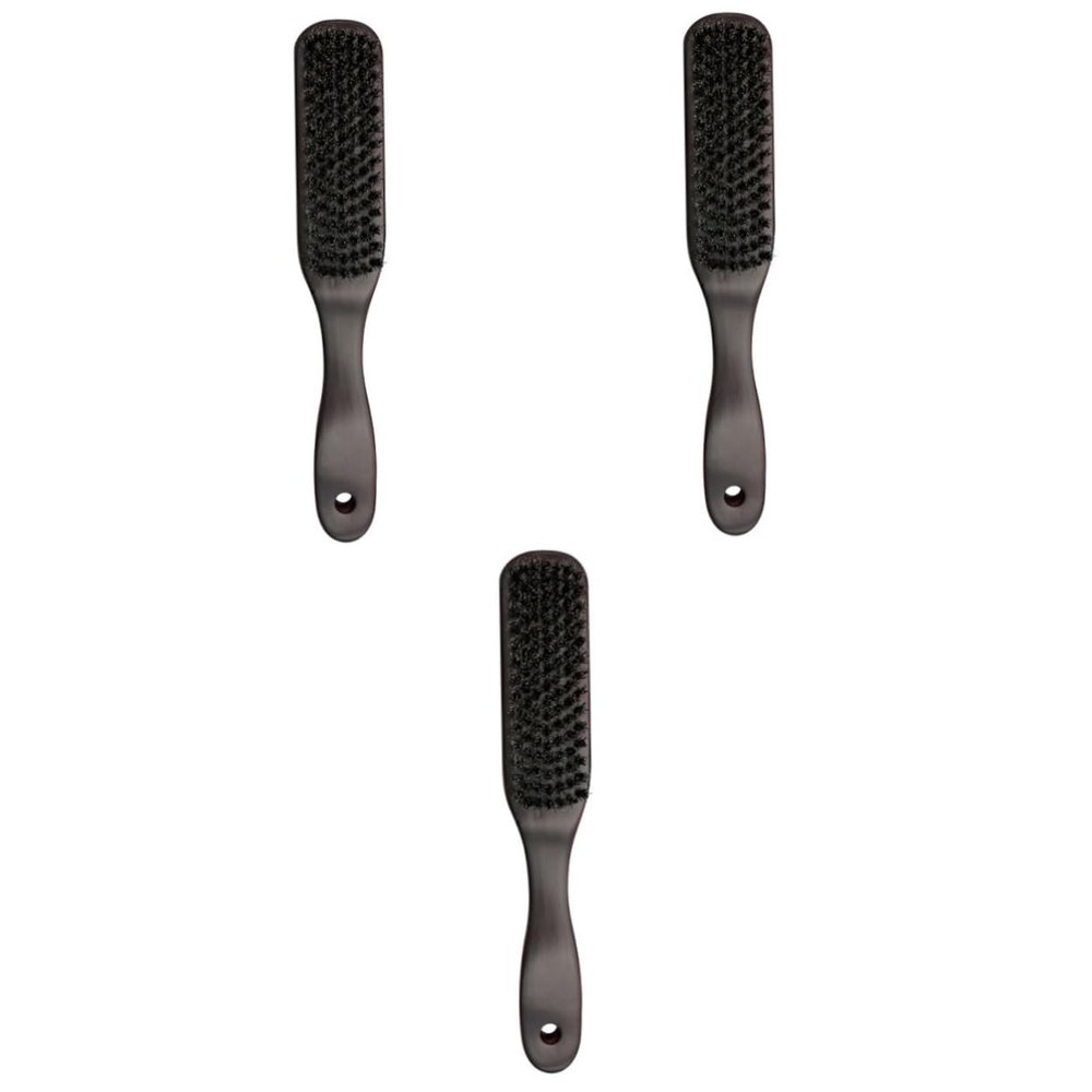 balacoo 3pcs Men Beard Brush Pig Bristles Portable Hair Styling Tool for Grooming Cleaning Ergonomic Handle for Gentle Care Bearded Men