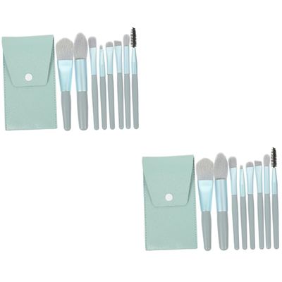 Balacoo 2 Sets Travel Makeup Women Favor Portable Brush Supple Makeup Brush Professional Makeup Brush Lip Brush Travel Kits for Women Beauty Soft Miss Fiber Wool Cosmetic Brush, 9x3x1.6cm, Blue