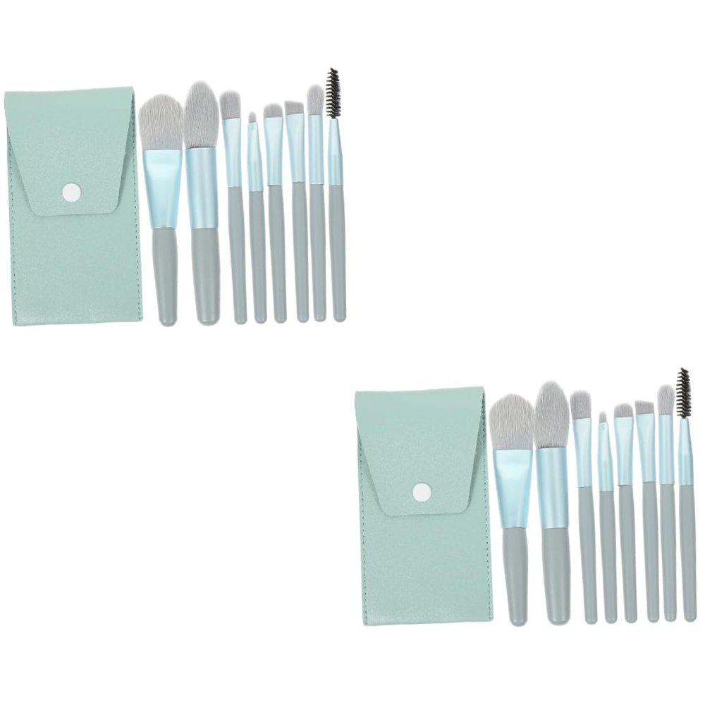 Balacoo 2 Sets Travel Makeup Women Favor Portable Brush Supple Makeup Brush Professional Makeup Brush Lip Brush Travel Kits for Women Beauty Soft Miss Fiber Wool Cosmetic Brush, 9x3x1.6cm, Blue