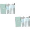 Balacoo 2 Sets Travel Makeup Women Favor Portable Brush Supple Makeup Brush Professional Makeup Brush Lip Brush Travel Kits for Women Beauty Soft Miss Fiber Wool Cosmetic Brush, 9x3x1.6cm, Blue view 1