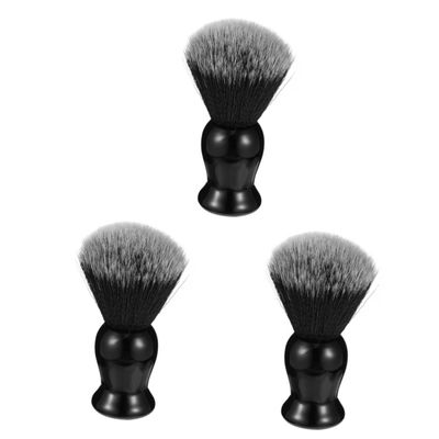Balacoo 3pcs Foam Beard Brush Badger Shave Cream Brush Facial Hair Brush Hair Removal Brush Round Shape Beard Brush Hair Brush Cleaner Tool Nursing Two-color Accessories Wooden Handle Man
