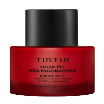 TIRTIR Mask Fit Red Foundation | High Coverage, Long-Lasting, Lightweight, Buildable Coverage, Radiant Semi-Matte Finish, All Skin Types, Korean Foundation, 17 Porcelain