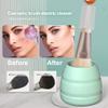 Make up Brush Cleaner Cleanser Machine and Dryer Set, 3 Adjustable Speeds Portable Electric Brush Cleaner Machine with Foldable Silicone Tank Automatic Deep Cosmetic Brush Spinner for Brushes view 2