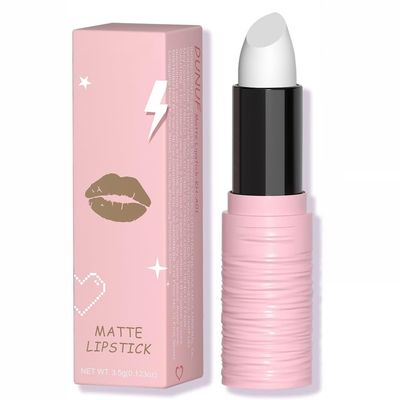BEUKING Matte Lipstick Festival White Lip Tint Gloss Face Painting Stick Silky High Pigment Smooth Velvet Waterproof White Black Green Blue Lip Gloss Halloween Daily Stain Lip Make Up Cosmetics (LC02)