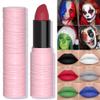 BEUKING Matte Lipstick Festival White Lip Tint Gloss Face Painting Stick Silky High Pigment Smooth Velvet Waterproof White Black Green Blue Lip Gloss Halloween Daily Stain Lip Make Up Cosmetics (LC02) view 2