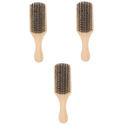 balacoo 3pcs Double-sided Beard Brush Boar Bristles Versatile Hair Brush for Men Exfoliates Skin Reduces Itch for Salon Home Grooming