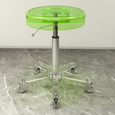 Rolling Stool with Wheels, Acrylic Swivel Stool Chair Heavy Duty Stool for Shop Guitar Lab Tattoo Workbench Medical, Adjustable Swivel Stool Chair (Color : Green, Size : Crystal casters)