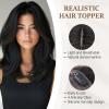 Rich Choices Hair Toppers for Women Real Human Hair 100% Human Remy Toppers NO Bangs for Women with Thinning on Top Clip in Hairpiece 4"x4.7"Lace Base 18 Inch #1B Natural Black view 4