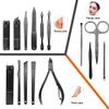 15 in 1 Nail Clippers Set, Portable Manicure Pedicure Kit with Luxurious Travel Case, Stainless Steel Fingernail and Toenail Clipper Cutters, Nail Care Kit for Men Women (Red) view 2