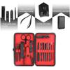 15 in 1 Nail Clippers Set, Portable Manicure Pedicure Kit with Luxurious Travel Case, Stainless Steel Fingernail and Toenail Clipper Cutters, Nail Care Kit for Men Women (Red) view 3