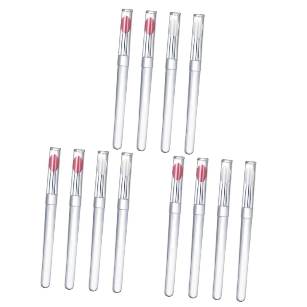 balacoo 12pcs Silicone Lip Brushes Covers Reusable Lip Applicators for Gloss and Eyeshadow Convenient Makeup Tool for Professional and Daily Use