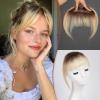 HAIRCUBE Bangs Hair Clip in Bangs 100% Real Human Hair Bangs Clip in Hair Extensions Fake Bangs Air Bangs Hairpieces for woman with Temples 3 Secure Clips in Full Fringe (Ombre Light Blonde) view 1