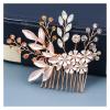 1pc Wedding Hair Comb, Sparkling Gold Crystal Flower Bridal Tiara, Hairpin Clips Jewelry Hair Accessories Hair Ornament (Color : Rose gold) view 2