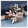 1pc Wedding Hair Comb, Sparkling Gold Crystal Flower Bridal Tiara, Hairpin Clips Jewelry Hair Accessories Hair Ornament (Color : Rose gold) view 4