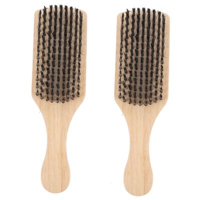 FRCOLOR 2pcs Retro Beard Brush Soft Boar Bristles for Gentle Grooming Dual-sided Design for Men Beard Care for Father Day and Special Occasions