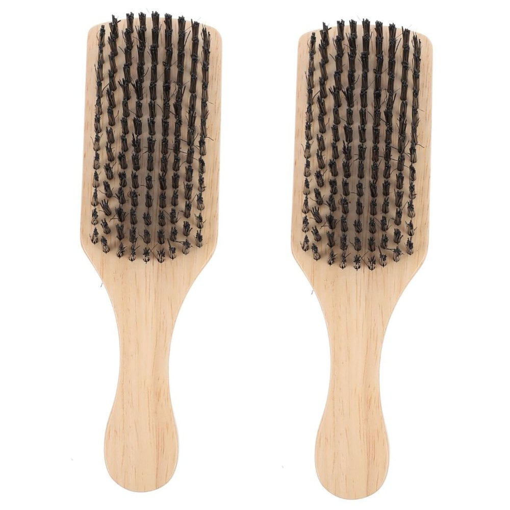 FRCOLOR 2pcs Retro Beard Brush Soft Boar Bristles for Gentle Grooming Dual-sided Design for Men Beard Care for Father Day and Special Occasions
