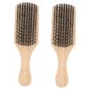 FRCOLOR 2pcs Retro Beard Brush Soft Boar Bristles for Gentle Grooming Dual-sided Design for Men Beard Care for Father Day and Special Occasions view 1