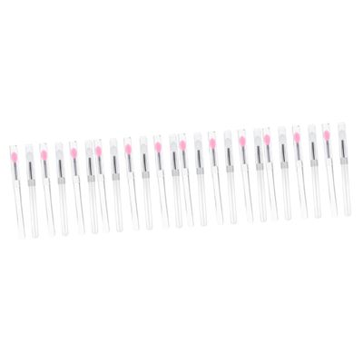 Balacoo 24 Pcs Silicone Lip Brush with Lid Portapotty Morphie Portable Reusable Lip Lidded Lip Small Eye Shadow Lipstick Brush Makeup Brush Applicator, 10.7x0.8cm
