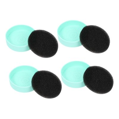 DOITOOL 4pcs Eye Shadow Brush Cleaner Pad Reusable Makeup Brush Cleaning Sponge Scrubber for Efficient Makeup Removal Travel-friendly No Water Needed Green