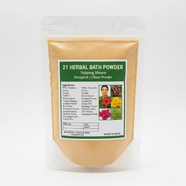 Herbal Bath Powder 100g | 21 Herbal Nalangu Maavu | Ubtan | Sunnipindi for Baby, Girls & Women