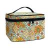 Yuuxorilu Abstract Hippie Daisy Floral Makeup Bags for Women Green Groovy Travel Cosmetic Organizer Case Portable Makeup Case Large Travel Tote Bag with Durable Handle Toiletry Bag Purse view 1