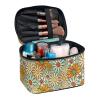 Yuuxorilu Abstract Hippie Daisy Floral Makeup Bags for Women Green Groovy Travel Cosmetic Organizer Case Portable Makeup Case Large Travel Tote Bag with Durable Handle Toiletry Bag Purse view 2